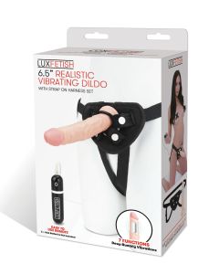 Lux Fetish Realistic Vibrating Dildo w/Strap On Harness Set