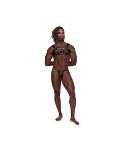 Leather Aries Single Ring Harness Black O/S
